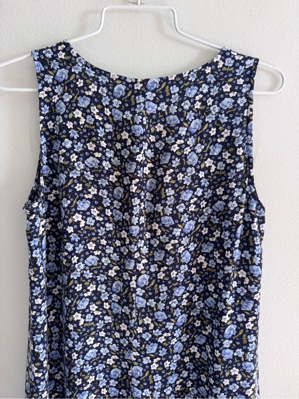 Vintage 90s Ease Sport Blue Floral Maxi Shirt Dress Size 6 - Picture 12 of 12